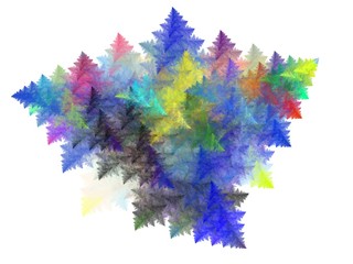 Abstract fractal with colorful barbed cloud