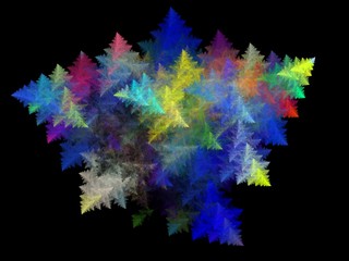 Abstract fractal with colorful barbed cloud
