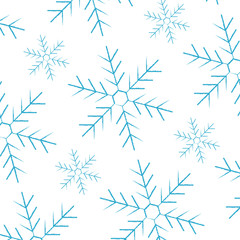 vector pattern of snowflakes for Christmas design on a white background