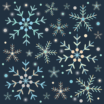 doodles pattern of snowflakes for Christmas design