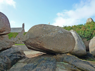 Bretagne, Ploumanach, côte de granit rose