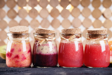 Jars with smoothies