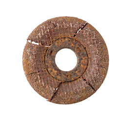 Rusty Grinding Disc isolated on white Background clipping path