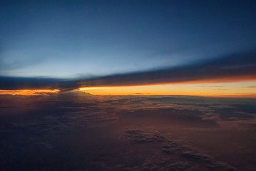 Fototapeta na wymiar Sunset at 30,000 feet.