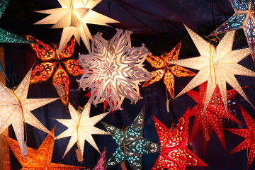 Colorful christmas stars, Germany

