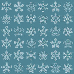 vector set of snowflakes of different shapes