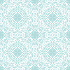 Seamless abstract background pattern with blue guilloche ornament isolated on white (transparent) background. Vector illustration eps