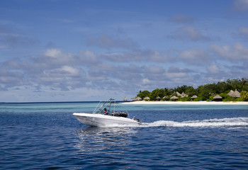 Speed boat, Ihuru, Maldives