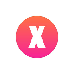 Letter X vector, logo. Useful as branding symbol, identity, alphabet element, circle app icon, clip art and illustration.