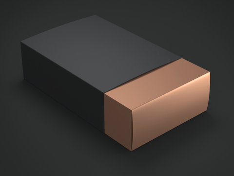 Gold Box with Black cover. 3d rendering