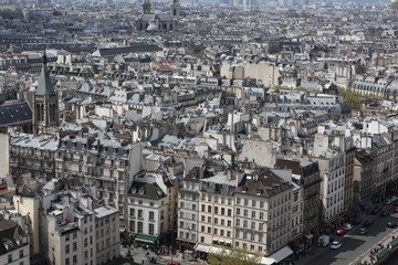 Paris view from  Notre Dame Cathedral, France