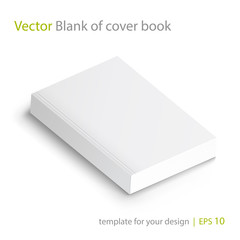 Blank of book cover, vector illustration. Template for your design.