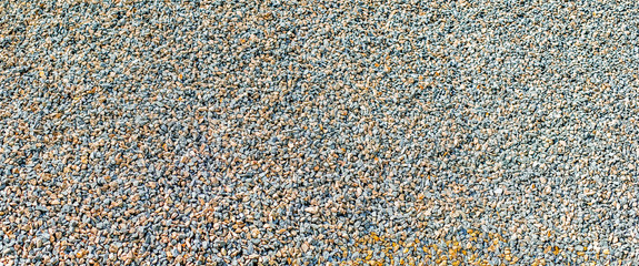 Small colored stone gravel covered surface