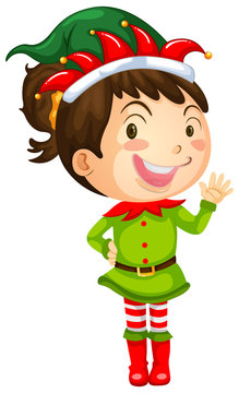 Girl in elf costume