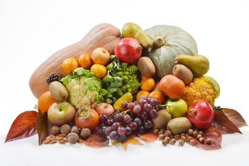 frutta e verdura di stagione autunnale