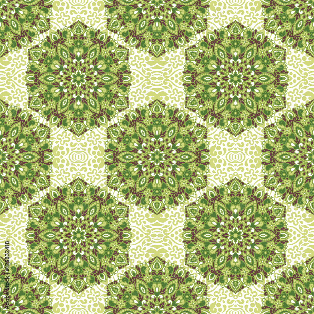 Poster seamless background with abstract ethnic pattern.