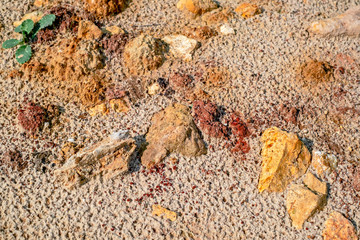 Stones and sand colourful composition