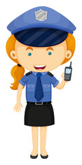 Policewoman in blue uniform