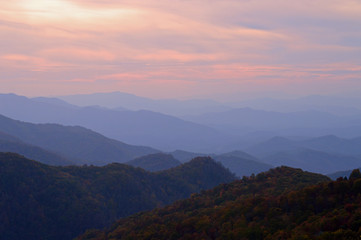 Gorgeous sunset from the Blue Ridge Parkway, North Carolina, USA