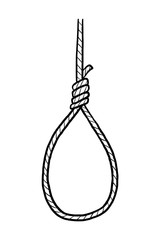 hanging rope / cartoon vector and illustration, black and white, hand drawn, sketch style, isolated on white background.