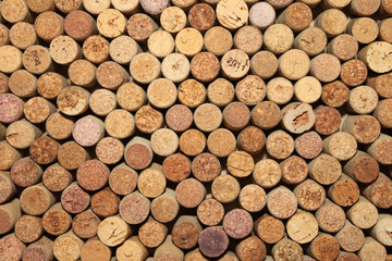wine corks background / collection of used wine corks