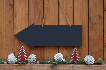 Obraz premium Tafel mit Weihnachtsdeko