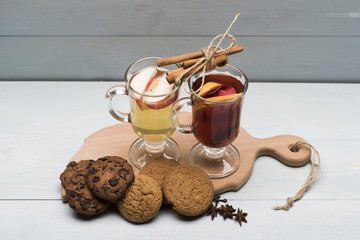 Glasses of glintwein or mulled hot wine