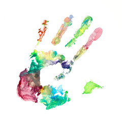 Colored hand print