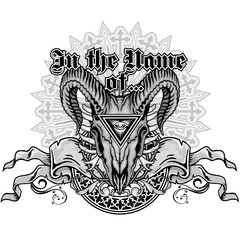 Naklejka premium grunge skull coat of arms