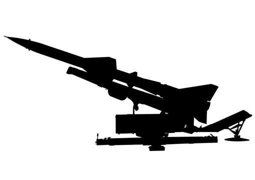 Missile anti-aircraft gun on a white background