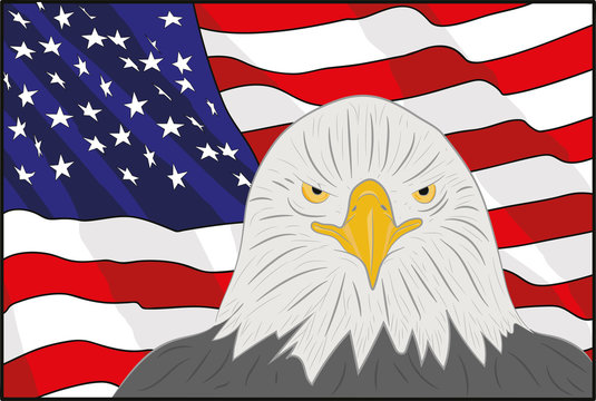 A background featuring American eagle and stars and stripes background. on the feast day of the independence of America. vector illustration