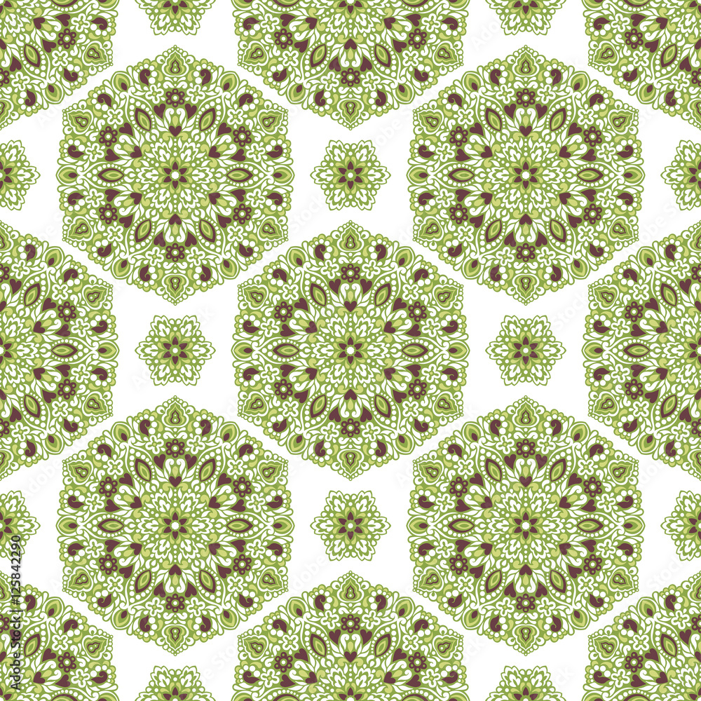 Poster seamless background with abstract ethnic pattern.