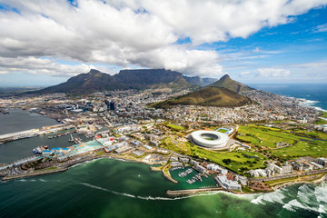 Naklejka premium Cape Town and the 12 Apostels from above