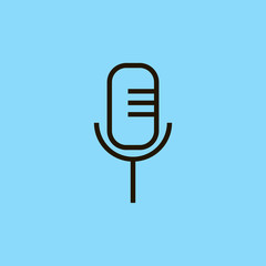 Microphone icon vector, clip art. Also useful as logo, web UI element, symbol, graphic image, silhouette and illustration.