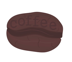 Grain coffee with inscription coffee. vector illustration.