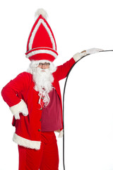 Santa Claus Holding Blank Banner 
