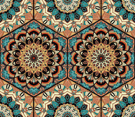 Tile Honey Comb Hex Pattern Flower Mandala
