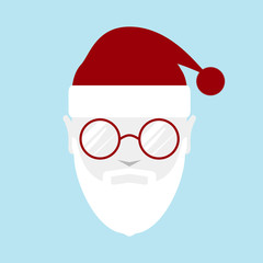 Santa Claus Christmas greeting card. Hipster style. Vector illustration