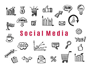 Social media business doodles