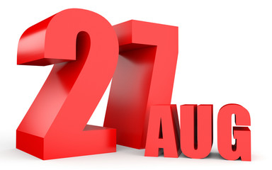 August 27. Text on white background.