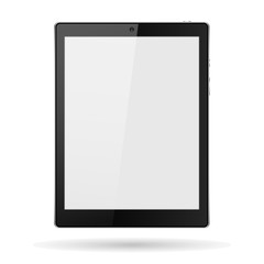 tablet with buttons, realistic camera on a white background with shadow, stylish vector illustration