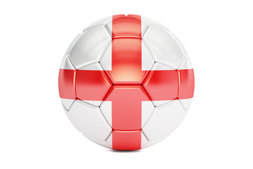 soccer ball with flag of England, 3D rendering