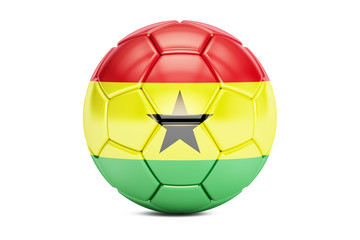 Obraz premium soccer ball with flag of Ghana, 3D rendering