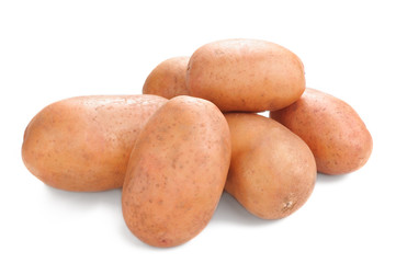 fresh potatoes isolated on white