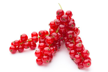 Red Currant close up isolated on white.