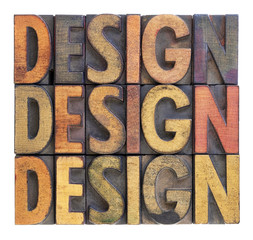 design word abstract in wood type
