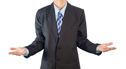 Businessman / View of businessman extend the arms on white background. - 125850296