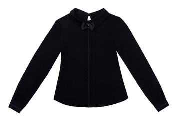 women's black monophonic blouse