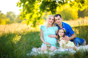 happy family in the park