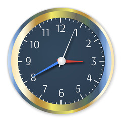 classic wall clock isolated on white